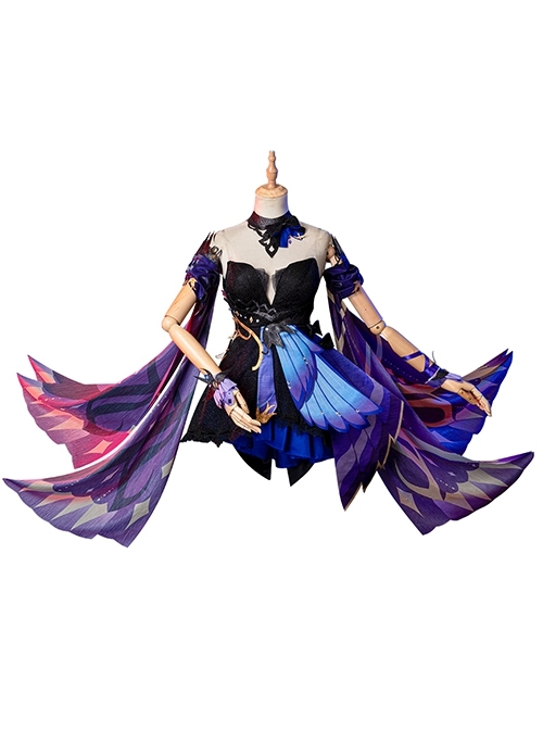 Game Genshin Impact Keqing Skin Opulent Splendor Outfit Halloween Cosplay Costume Full Set