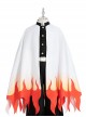 Demon Slayer Rengoku Kyoujurou Halloween Cosplay Costume Flame Printing White Cloak And Legguards