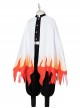 Demon Slayer Rengoku Kyoujurou Halloween Cosplay Costume Flame Printing White Cloak And Legguards