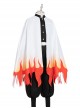 Demon Slayer Rengoku Kyoujurou Halloween Cosplay Costume Flame Printing White Cloak And Legguards