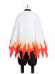 Demon Slayer Rengoku Kyoujurou Halloween Cosplay Costume Flame Printing White Cloak And Legguards