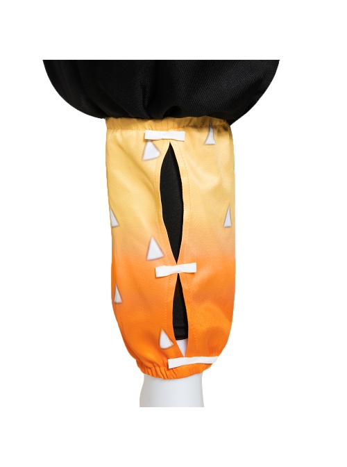 Demon Slayer Agatsuma Zenitsu Halloween Cosplay Costume Orange Cloak And Legguards
