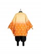 Demon Slayer Agatsuma Zenitsu Halloween Cosplay Costume Orange Cloak And Legguards