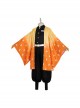 Demon Slayer Agatsuma Zenitsu Halloween Cosplay Costume Orange Cloak And Legguards