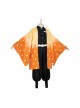 Demon Slayer Agatsuma Zenitsu Halloween Cosplay Costume Orange Cloak And Legguards