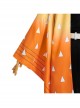 Demon Slayer Agatsuma Zenitsu Halloween Cosplay Costume Orange Cloak And Legguards