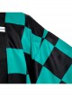 Demon Slayer Kamado Tanjirou Halloween Cosplay Costume Black Green Plaid Printing Cloak Set