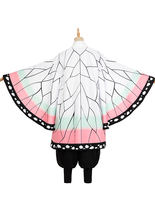 Demon Slayer Kochou Shinobu Halloween Cosplay Costume Butterfly Texture Printing Cloak Set