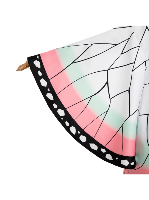 Demon Slayer Kochou Shinobu Halloween Cosplay Costume Butterfly Texture Printing Cloak Set