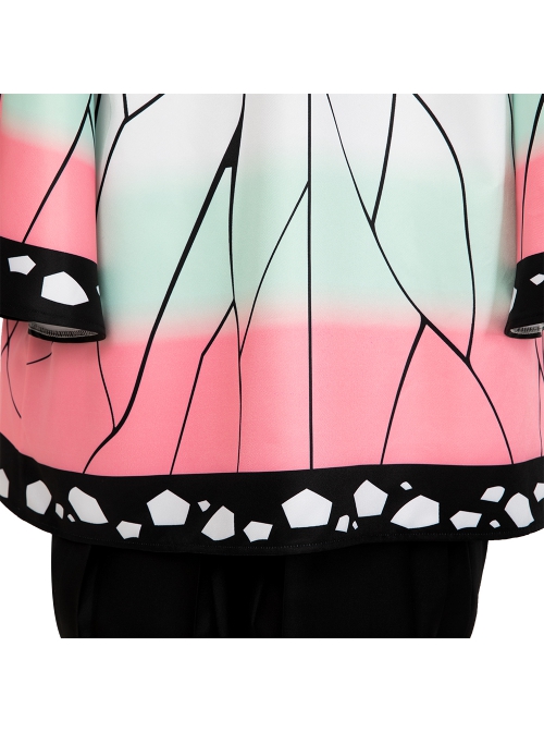 Demon Slayer Kochou Shinobu Halloween Cosplay Costume Butterfly Texture Printing Cloak Set