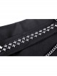Punk Rock Pleated Square Buckle Belt With Decorative Metal Chain Mini Skirt With The Bag