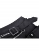 Punk Rock Pleated Square Buckle Belt With Decorative Metal Chain Mini Skirt With The Bag