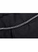 Punk Rock Pleated Square Buckle Belt With Decorative Metal Chain Mini Skirt With The Bag