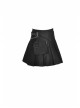 Punk Rock Pleated Square Buckle Belt With Decorative Metal Chain Mini Skirt With The Bag