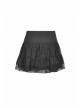 Punk Lace Mesh Pleated Lace Large Metal Pin Decoration Trim Mini Skirt