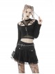 Punk Lace Mesh Pleated Lace Large Metal Pin Decoration Trim Mini Skirt