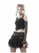 Punk Lace Mesh Pleated Lace Large Metal Pin Decoration Trim Mini Skirt