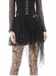 Punk Lace Double Layer Lace Cross Rope Design Metal Cross Decoration Irregular Mini Skirt