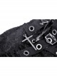 Punk Lace Double Layer Lace Cross Rope Design Metal Cross Decoration Irregular Mini Skirt