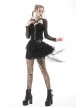 Punk Lace Double Layer Lace Cross Rope Design Metal Cross Decoration Irregular Mini Skirt