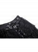 Punk Lace Double Layer Lace Cross Rope Design Metal Cross Decoration Irregular Mini Skirt