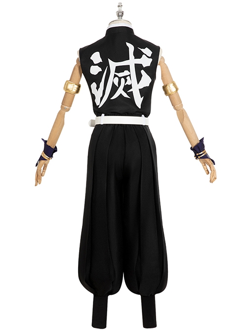 Demon Slayer Corps Uzui Tengen Black Vest Team Uniform Halloween Cosplay Costume Full Set