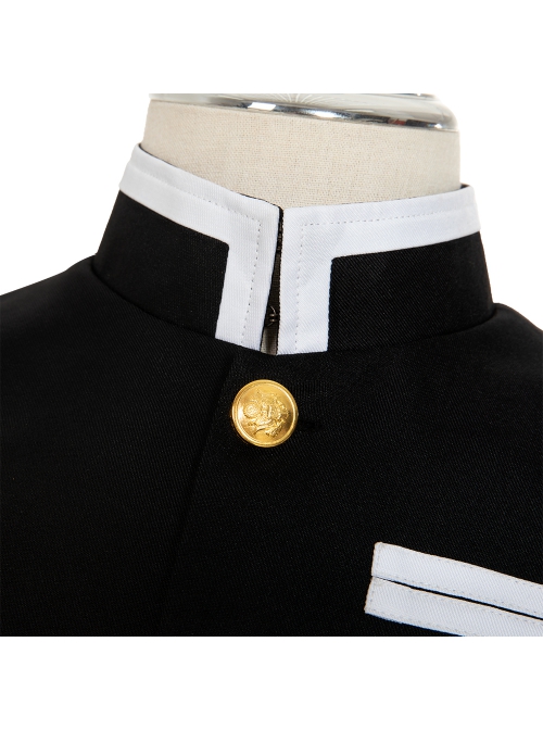 Demon Slayer Corps Uzui Tengen Black Vest Team Uniform Halloween Cosplay Costume Full Set