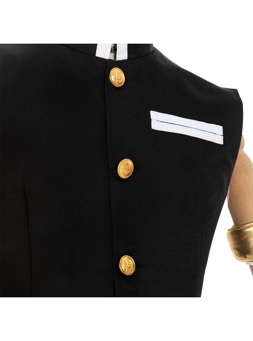 Demon Slayer Corps Uzui Tengen Black Vest Team Uniform Halloween Cosplay Costume Full Set