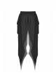 Punk Double Lace Embroidered Printed Pleats Irregular Cut Design Short Skirt