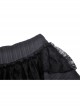 Punk Double Lace Embroidered Printed Pleats Irregular Cut Design Short Skirt