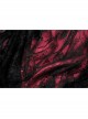 Women Lace Embroidered Print Pleated Trim Red Cross Straps Sexy Mini Skirt