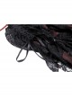 Women Lace Embroidered Print Pleated Trim Red Cross Straps Sexy Mini Skirt