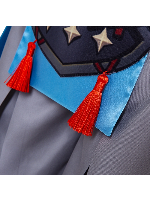 Genshin Impact Gorou Coral Palace Rebel General Halloween Cosplay Blue Costume Full Set