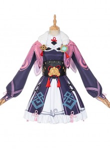 Game Genshin Impact Yun Jin Halloween Cosplay Costume Lolita Purple Dress Set