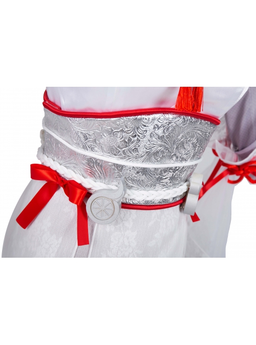 Naraka Bladepoint Tsuchimikado Kurumi Halloween Game Cosplay Costume White Dress Full Set