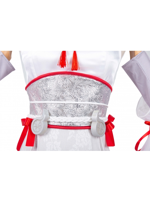 Naraka Bladepoint Tsuchimikado Kurumi Halloween Game Cosplay Costume White Dress Full Set