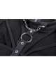 Punk Hollow Out The Sexy Bust Metal Buckle On Chest Drawstring High Neckline Top