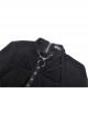 Punk Hollow Out The Sexy Bust Metal Buckle On Chest Drawstring High Neckline Top