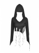 Punk Knitting Irregular Sexy Cross Rope Hoody Show Waist Top