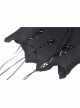 Punk Knitting Irregular Sexy Cross Rope Hoody Show Waist Top