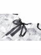 Punk Cute Pattern Print Decoration Lace Pleated Cuffs Daily White Blouse