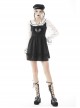 Punk Cute Pattern Print Decoration Lace Pleated Cuffs Daily White Blouse