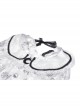 Punk Cute Pattern Print Decoration Lace Pleated Cuffs Daily White Blouse