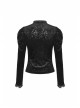 Gothic Retro Button Embroidery Pattern Print Embossing Lace Collar Blouse