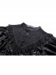 Gothic Retro Button Embroidery Pattern Print Embossing Lace Collar Blouse