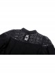 Gothic Sexy Lace Hollow Out Shoulder Drawstring At Waist Long Sleeves Top