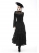 Gothic Sexy Lace Hollow Out Shoulder Drawstring At Waist Long Sleeves Top