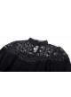 Gothic Sexy Lace Hollow Out Shoulder Drawstring At Waist Long Sleeves Top