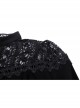 Gothic Sexy Lace Hollow Out Shoulder Drawstring At Waist Long Sleeves Top