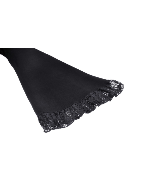 Gothic Sexy Lace Hollow Out Shoulder Drawstring At Waist Long Sleeves Top